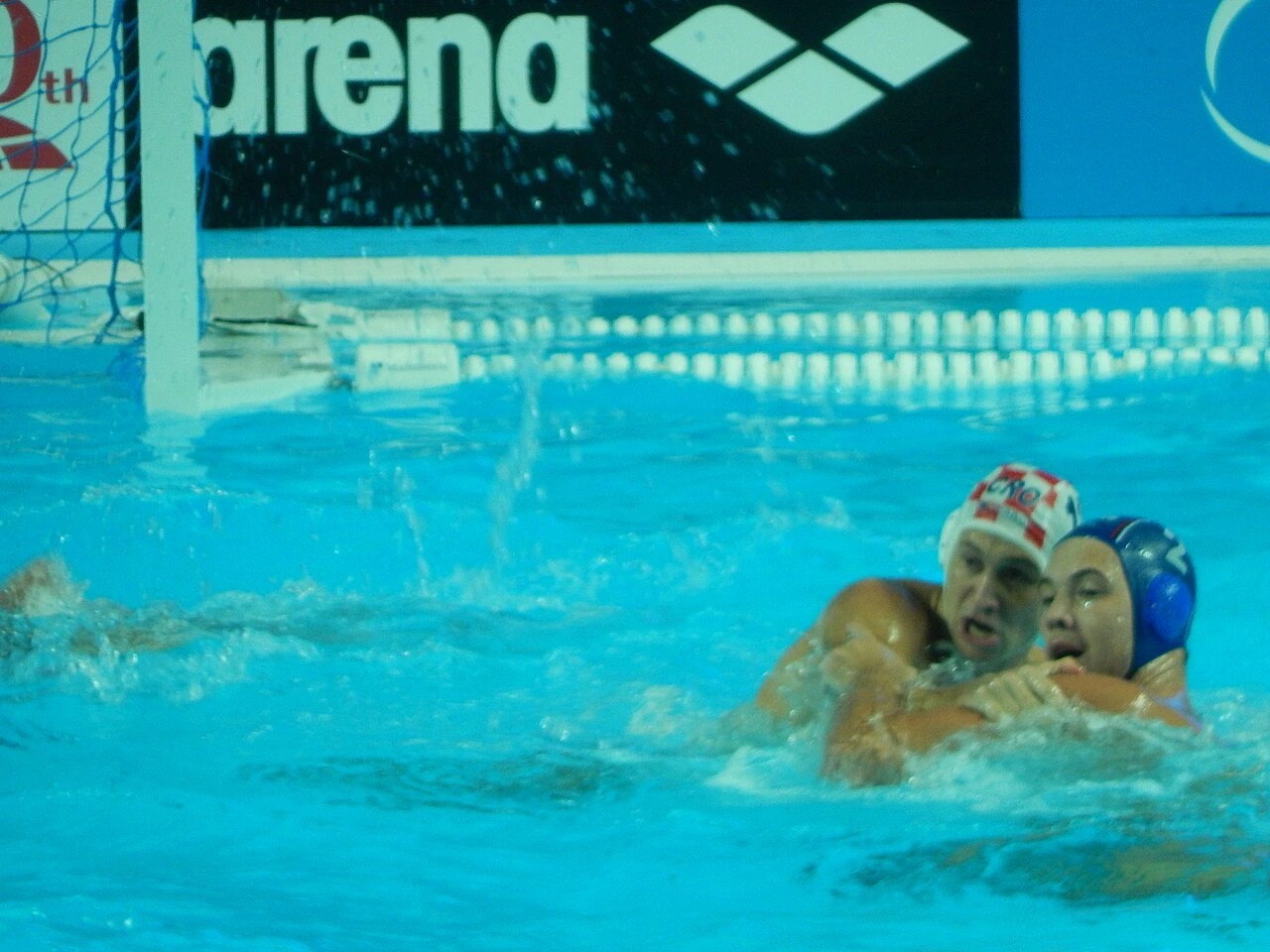 Dušan Mandić in a water polo match, competing in the pool